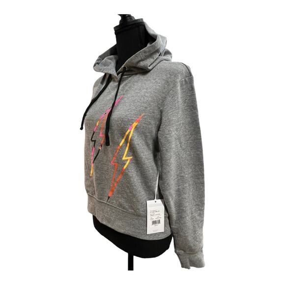 CHEERLEADER Gray Hoodie with Neon lightening bolts front NEW WITH TAGS EXTRA SM - Picture 8 of 15